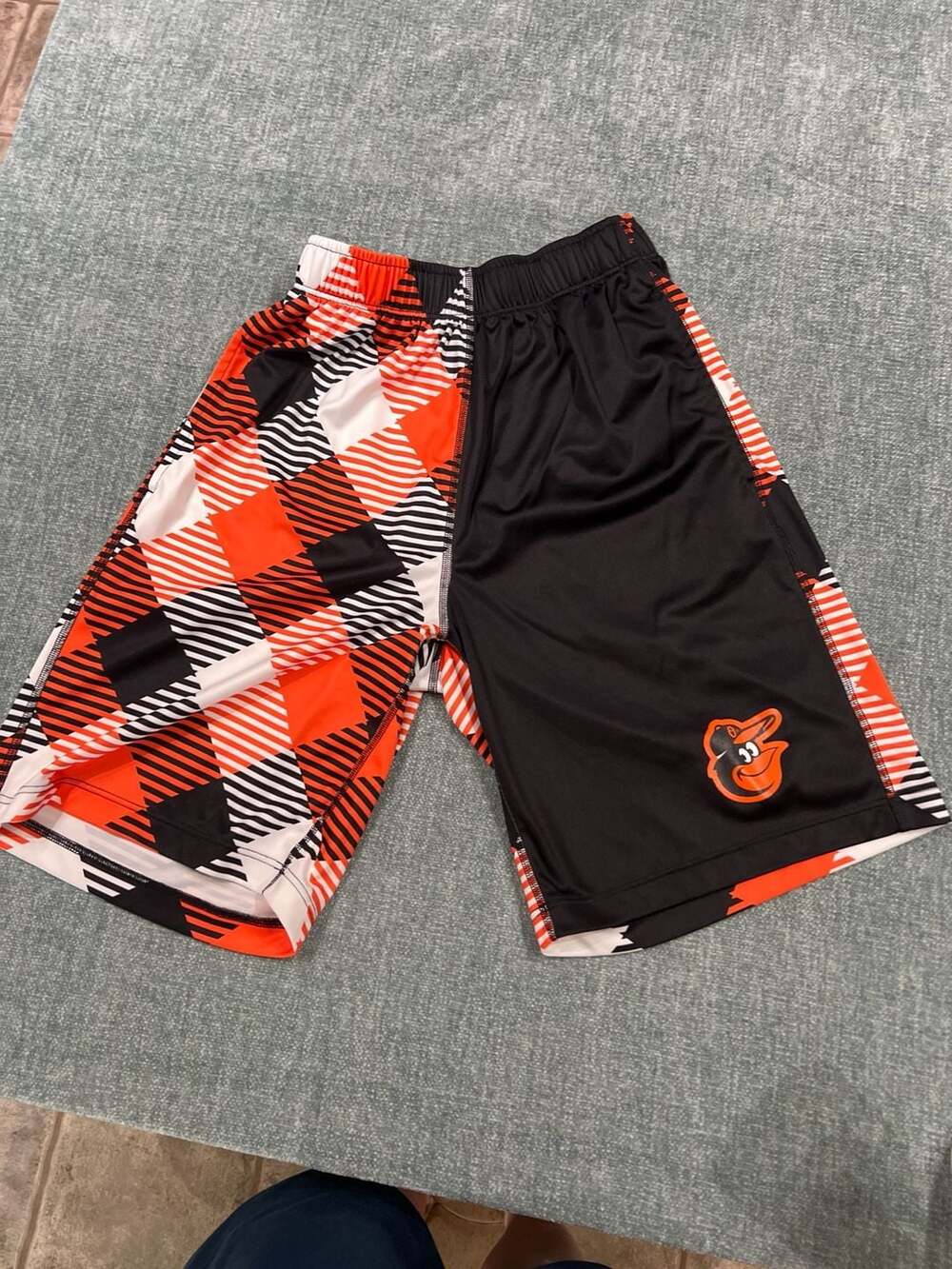 Loudmouth Baltimore Orioles MLB Argyle Performance Gym Shorts Black Orange